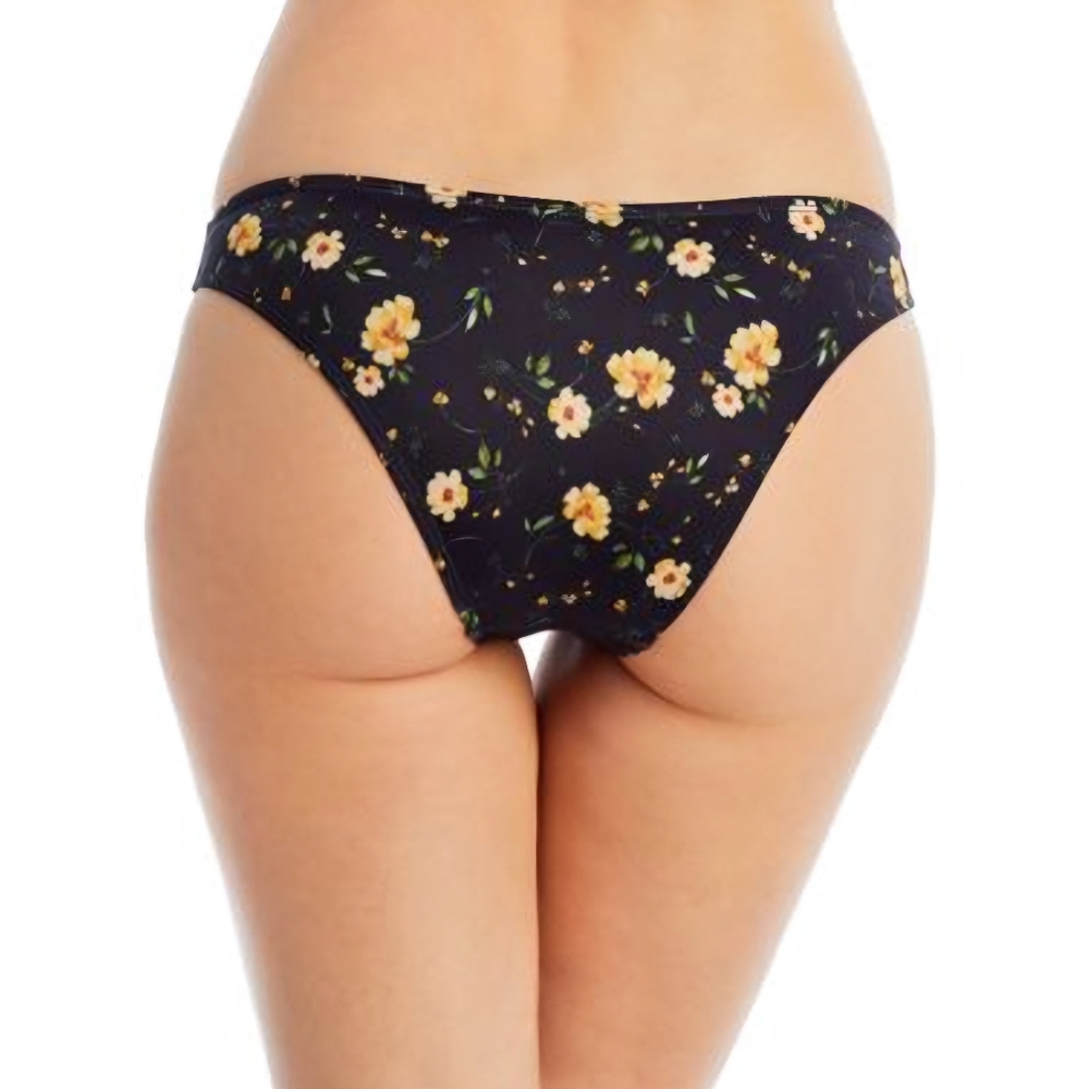 Aqua x Kristopher Brock Black Yellow Floral Bikini Swim Bottom Size Large - Picture 7 of 8